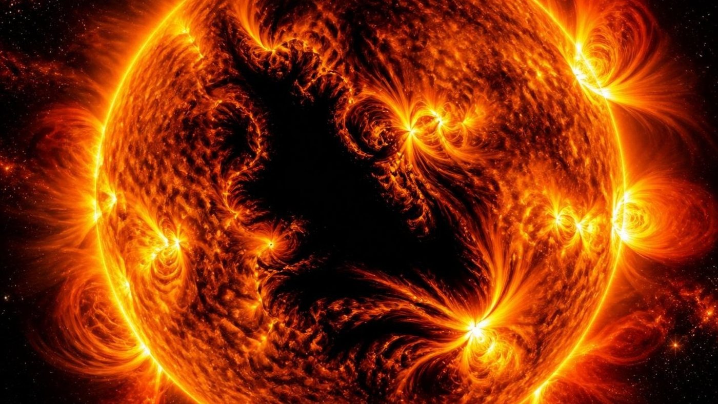 Un gigantesco agujero coronal libera viento solar en dirección a la Tierra